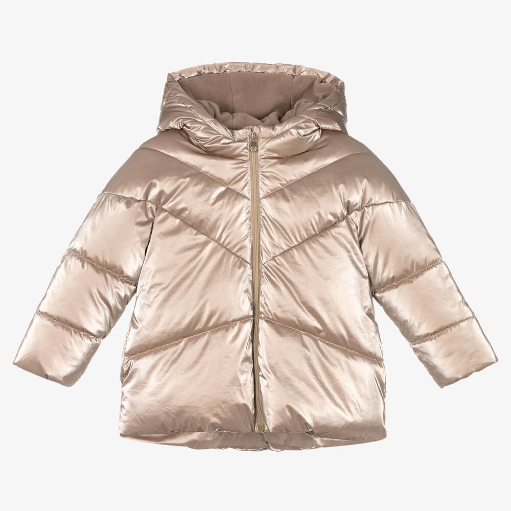 Mayoral - Girls Rose Gold Puffer Jacket | Childrensalon