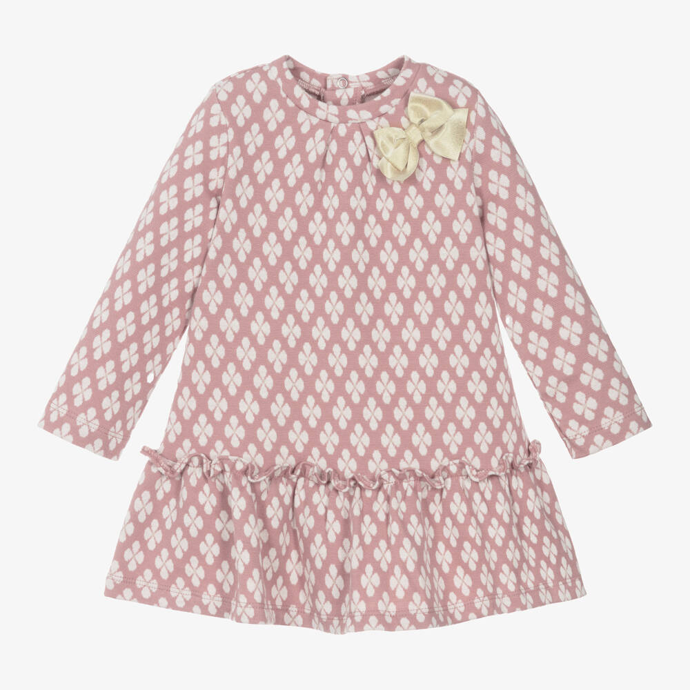 Mayoral-Розовое платье из хлопкового джерси для девочек | Childrensalon Outlet