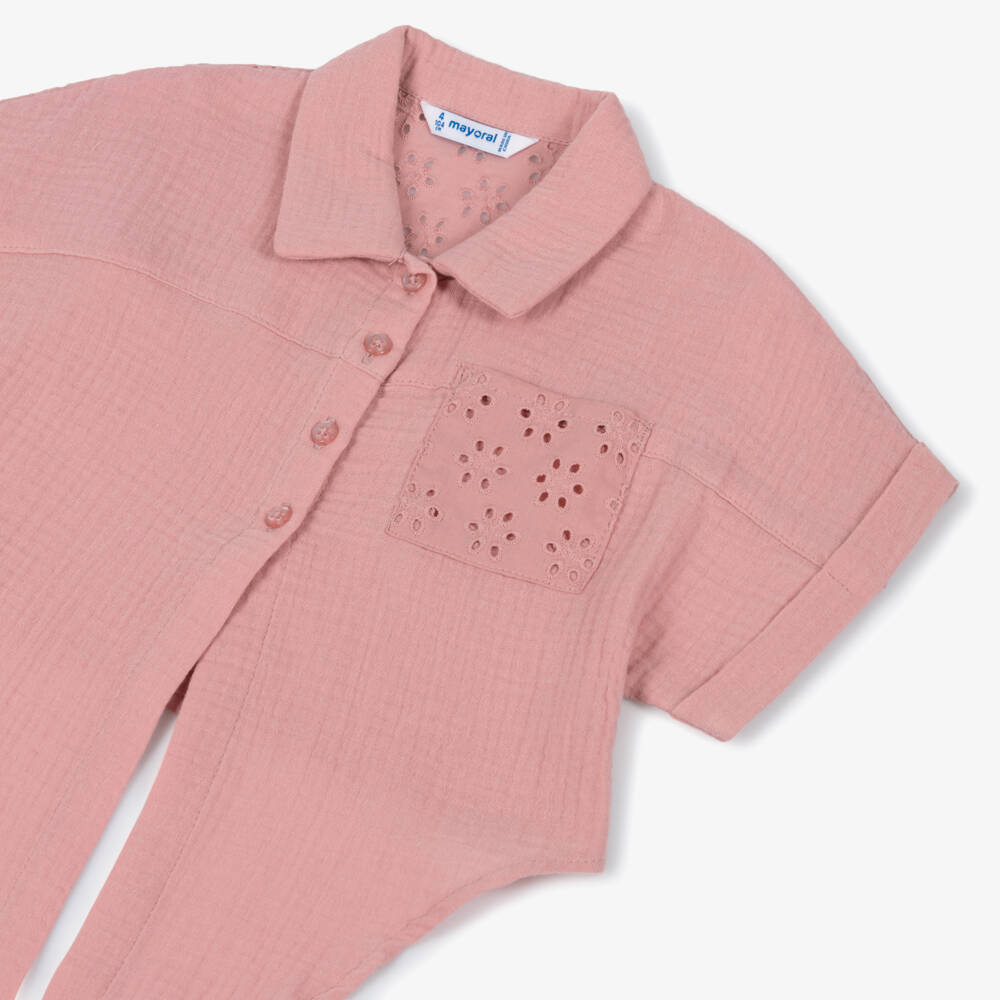 Mayoral-Комплект из розового муслина для девочек | Childrensalon Outlet