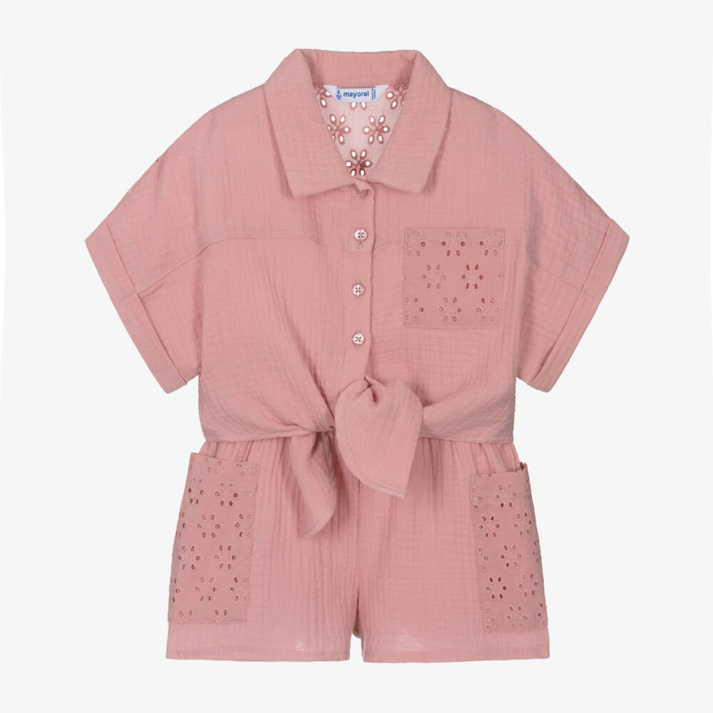 Mayoral-Girls Rose Muslin Ensemble | Childrensalon Outlet