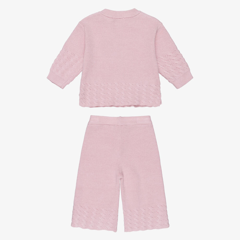 Mayoral-Girls Rose Pink Knitted Trouser Set | Childrensalon Outlet