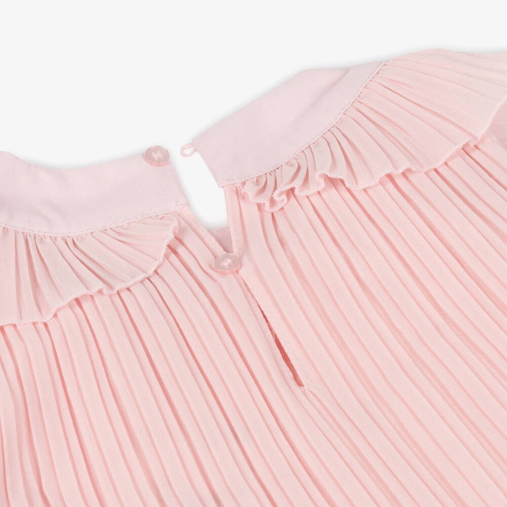 Mayoral-Girls Rose Pleated Chiffon Frock | Childrensalon Outlet
