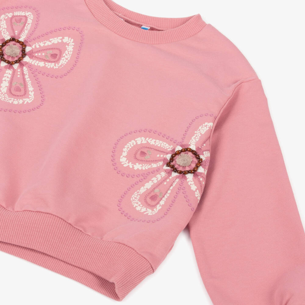 Mayoral-Girls Rosey Cotton Blossom Sweatshirt | Childrensalon Outlet