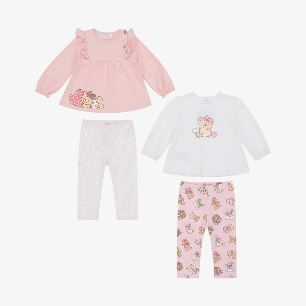 Mayoral Newborn-Girls' Rosy Bear Print Leggings Ensemble | Childrensalon Outlet