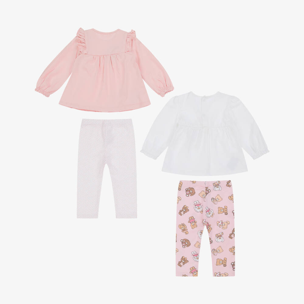 Mayoral Newborn-Girls' Rosy Bear Print Leggings Ensemble | Childrensalon Outlet