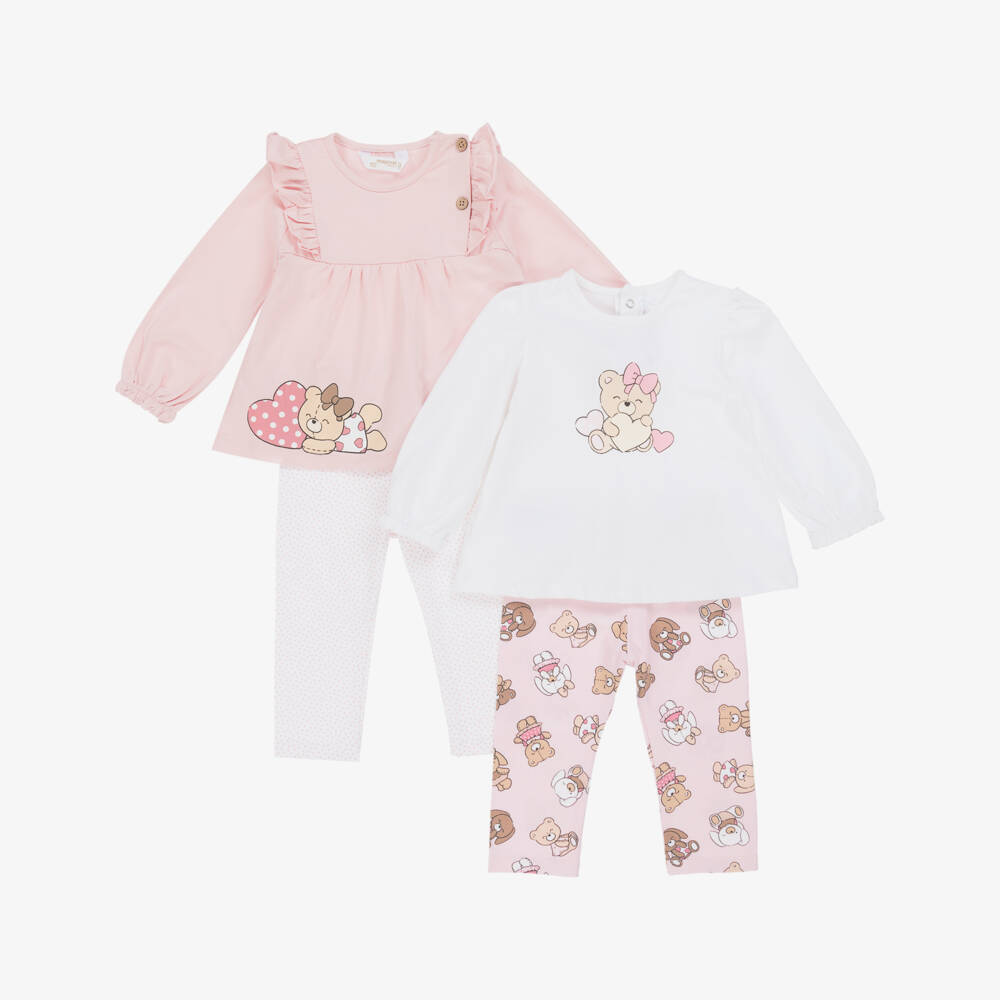 Mayoral Newborn-Girls' Rosy Bear Print Leggings Ensemble | Childrensalon Outlet