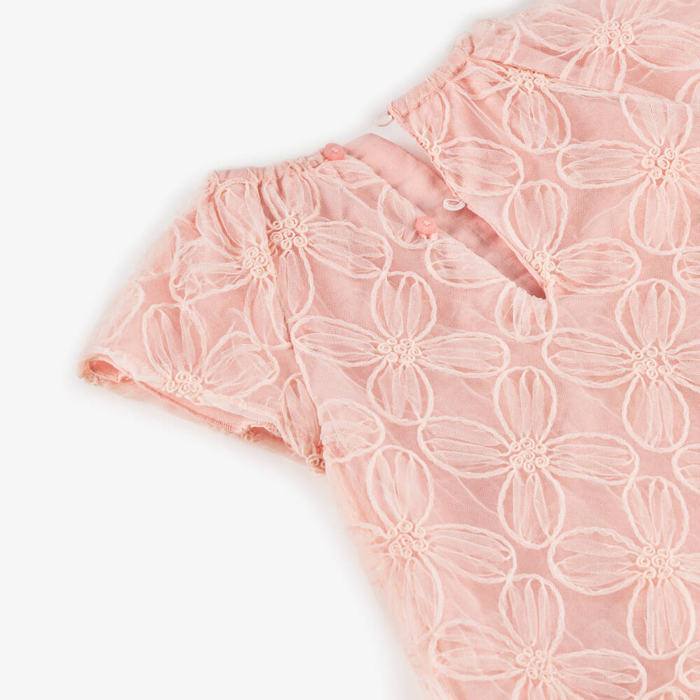 Mayoral-Girls Rosy Blossom Tulle Gown | Childrensalon Outlet