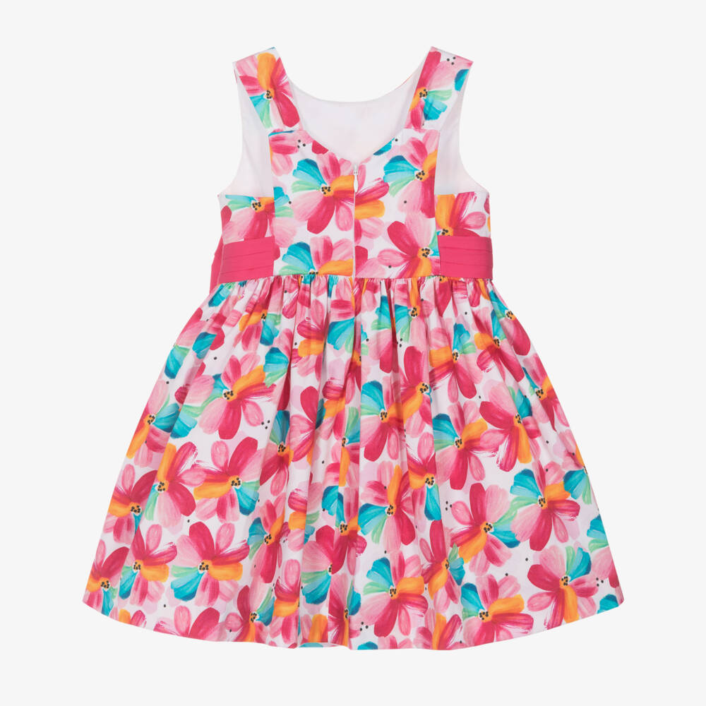 Mayoral-Летнее платье из хлопка с розовым цветочным узором для девочек | Childrensalon Outlet