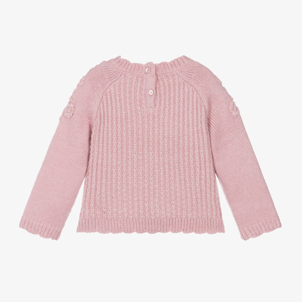 Mayoral-Girls Rosy Floral Knit Jumper | Childrensalon Outlet