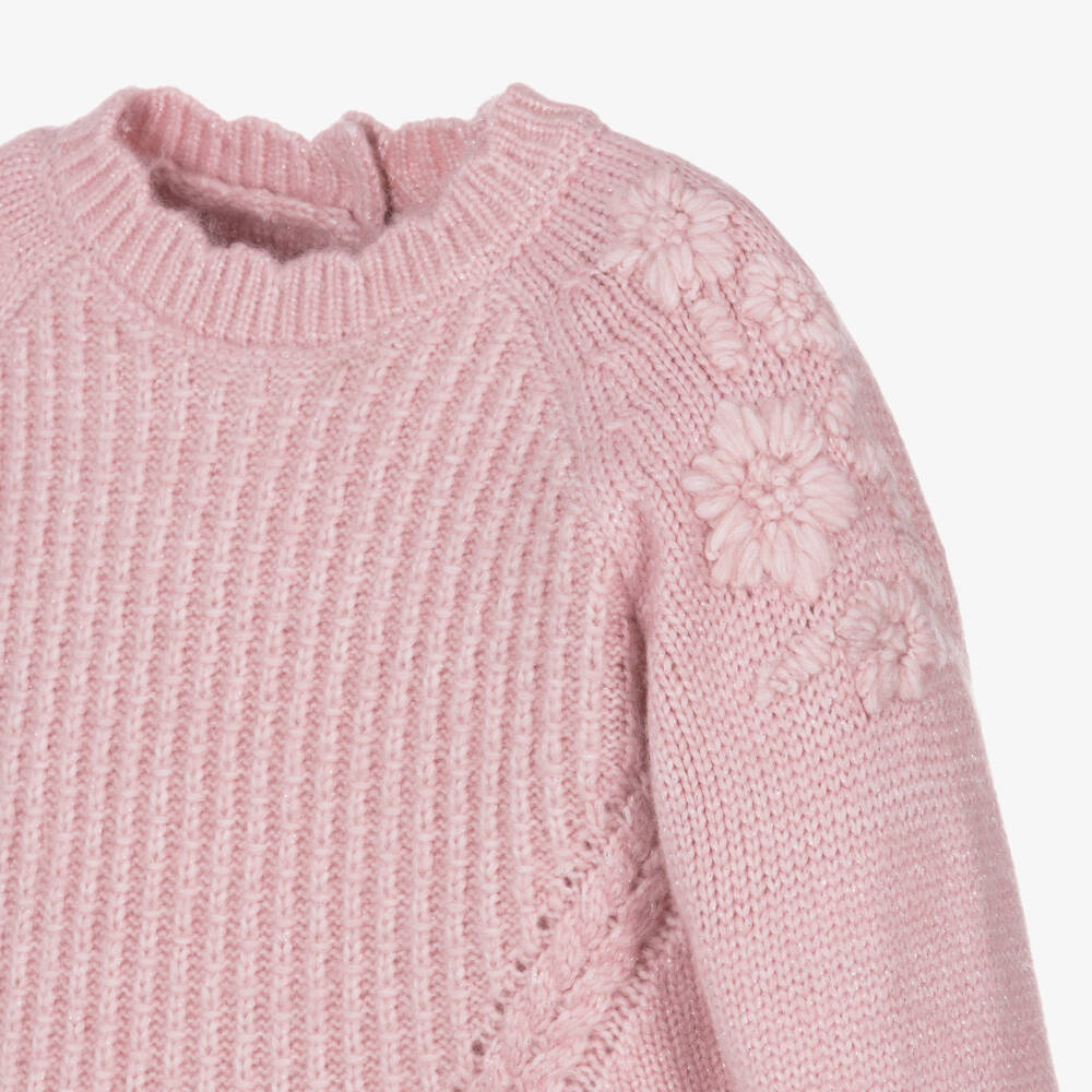 Mayoral-Girls Rosy Floral Knit Jumper | Childrensalon Outlet
