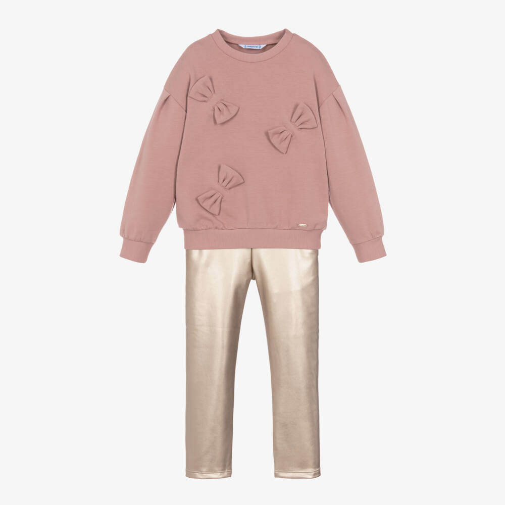 Mayoral-Girls Rosy Jumper and Metallic Trousers | Childrensalon Outlet