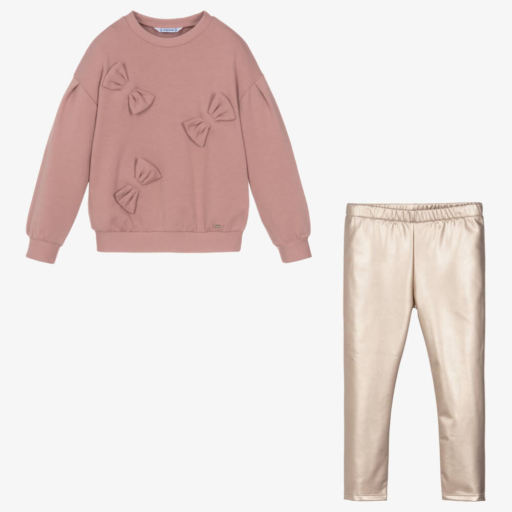 Mayoral-Girls Rosy Jumper and Metallic Trousers | Childrensalon Outlet