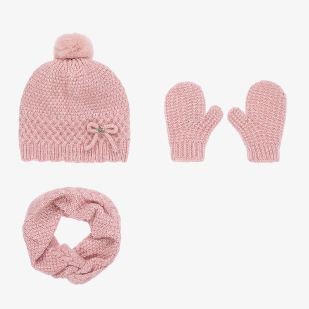 Mayoral-Girls Rosy Knit Hat & Snood Ensemble | Childrensalon Outlet