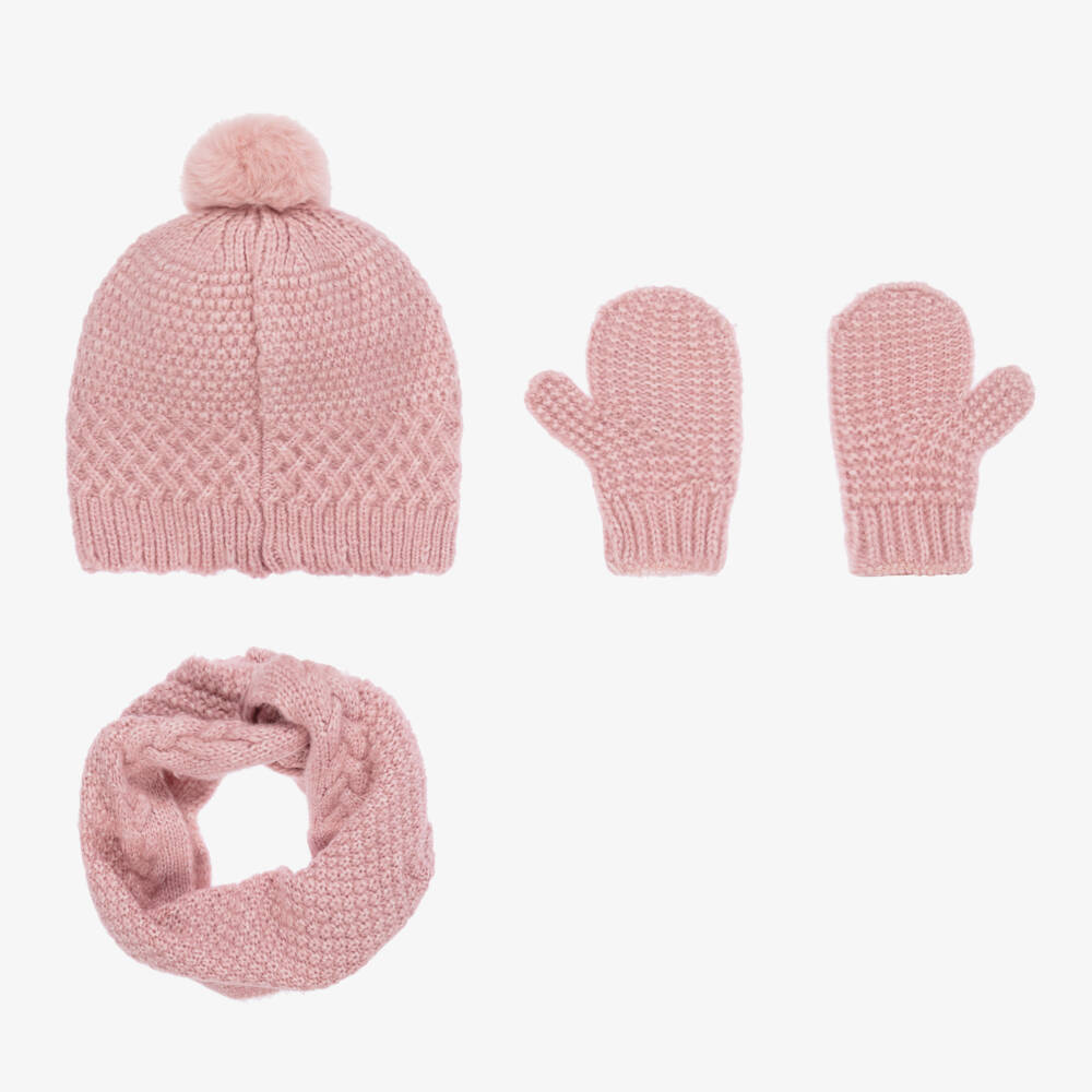 Mayoral-Girls Rosy Knit Hat & Snood Ensemble | Childrensalon Outlet