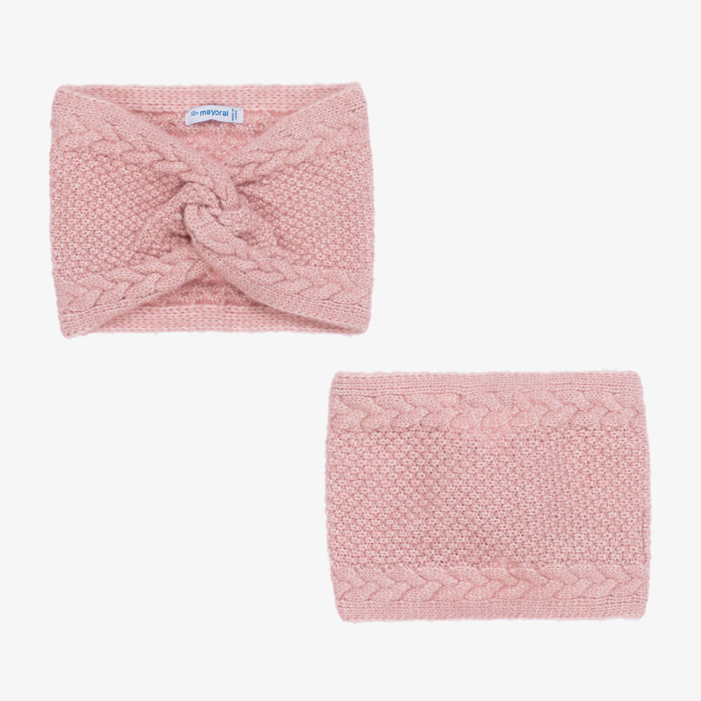 Mayoral-Girls Rosy Knit Hat & Snood Ensemble | Childrensalon Outlet
