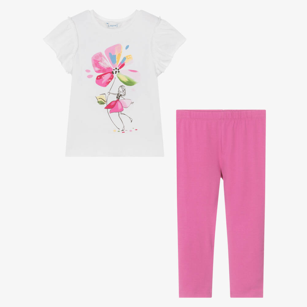 Mayoral-Girls Rosy Knit Legging Ensemble | Childrensalon Outlet