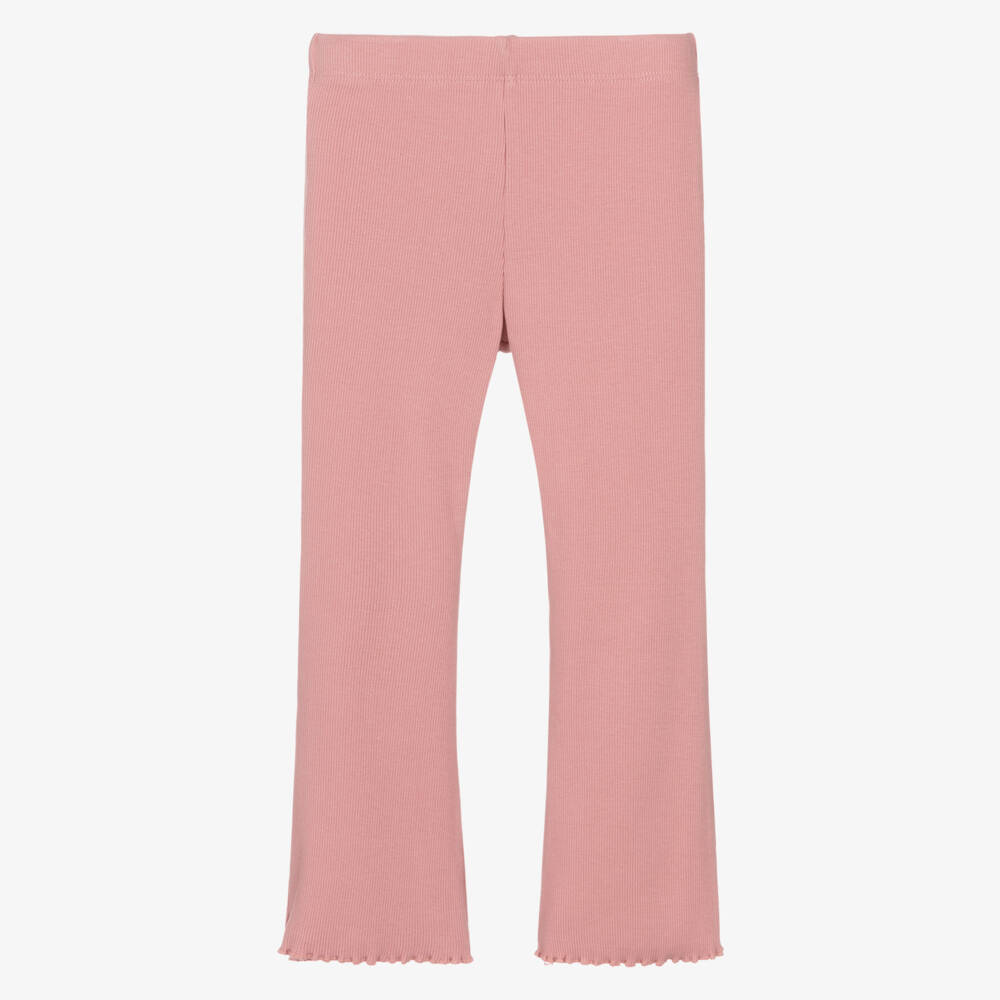 Mayoral-Розовые ребристые хлопковые брюки для девочек | Childrensalon Outlet