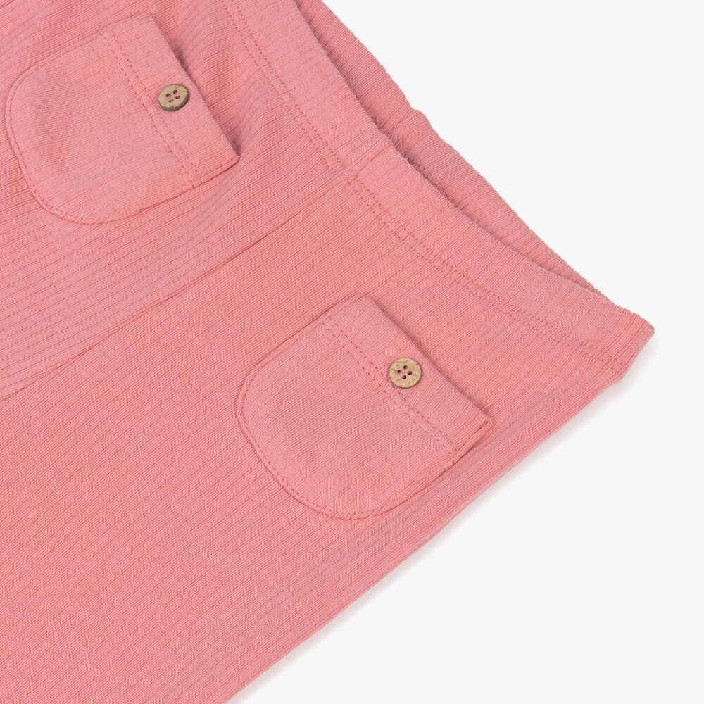 Mayoral-Girls Rosy Ribbed Jersey Trousers | Childrensalon Outlet