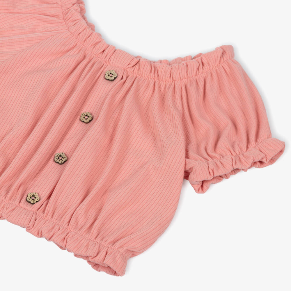 Mayoral-Girls Rosy Ribbed Knit Top | Childrensalon Outlet