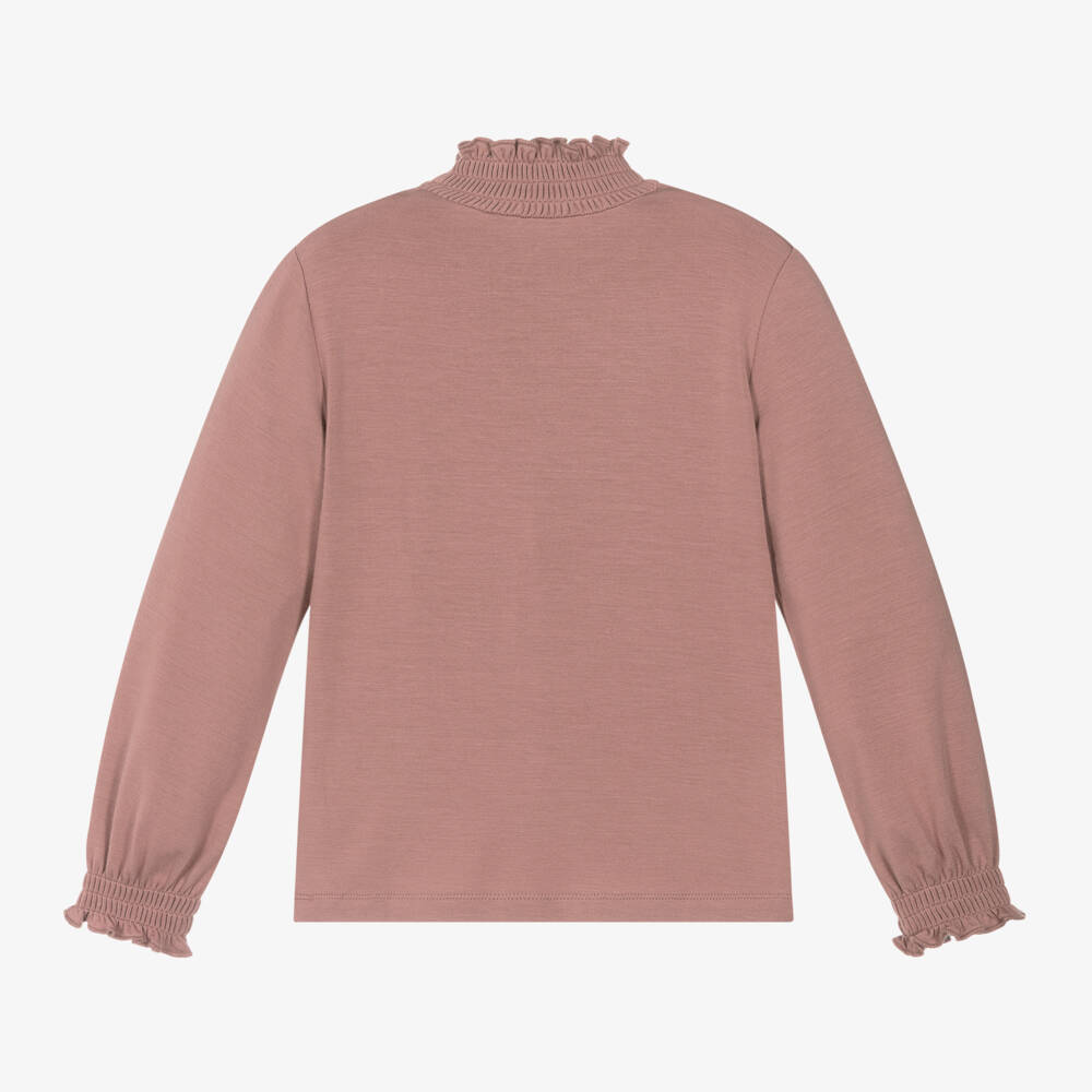 Mayoral-Girls Ruched Pink Jersey Top | Childrensalon Outlet