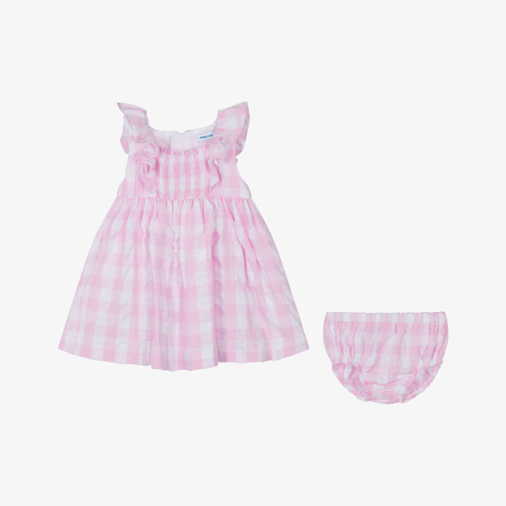 Mayoral-Girls Ruffled Pink Gingham Delight | Childrensalon Outlet