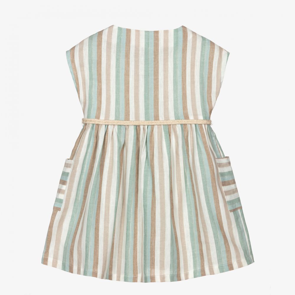 Mayoral-Светло-зеленое льняное платье для девочек | Childrensalon Outlet