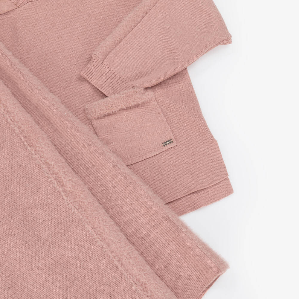 Mayoral-Girls Salmon Pink Knitted Hoodie & Trouser Set | Childrensalon Outlet