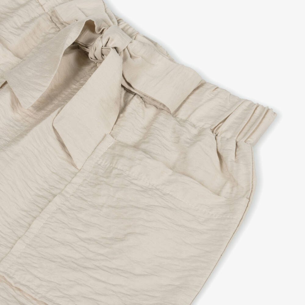 Mayoral-Girls Sand-Hued Bow Waist Shorts | Childrensalon Outlet