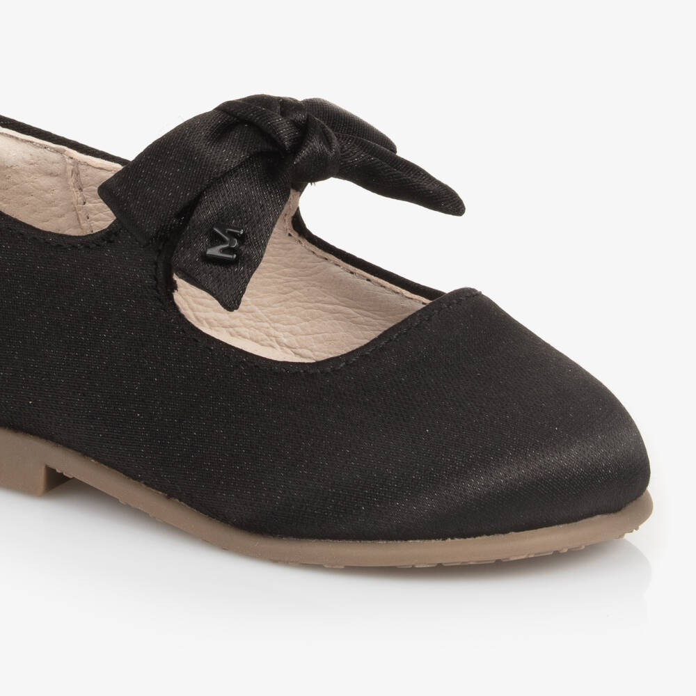 مايورال-حذاء بفيونكة ساتان لون أسود للبنات | Childrensalon Outlet