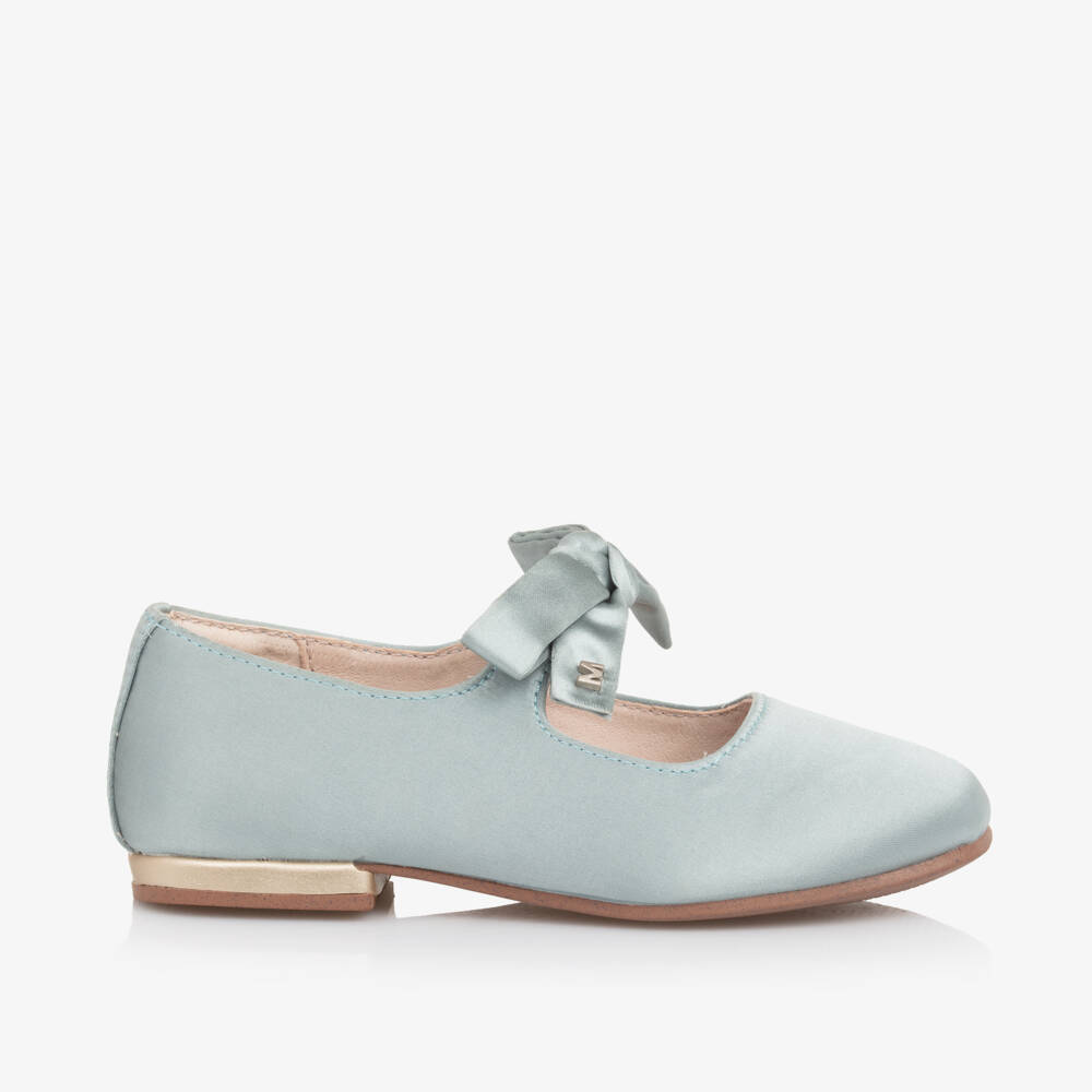 Mayoral-Girls Satin Green Bow Flats | Childrensalon Outlet