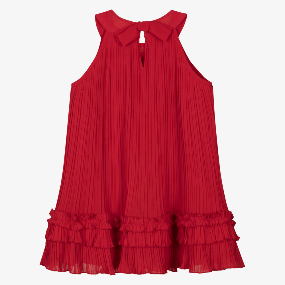 Mayoral-Girls Scarlet Chiffon Ruffle Gown | Childrensalon Outlet