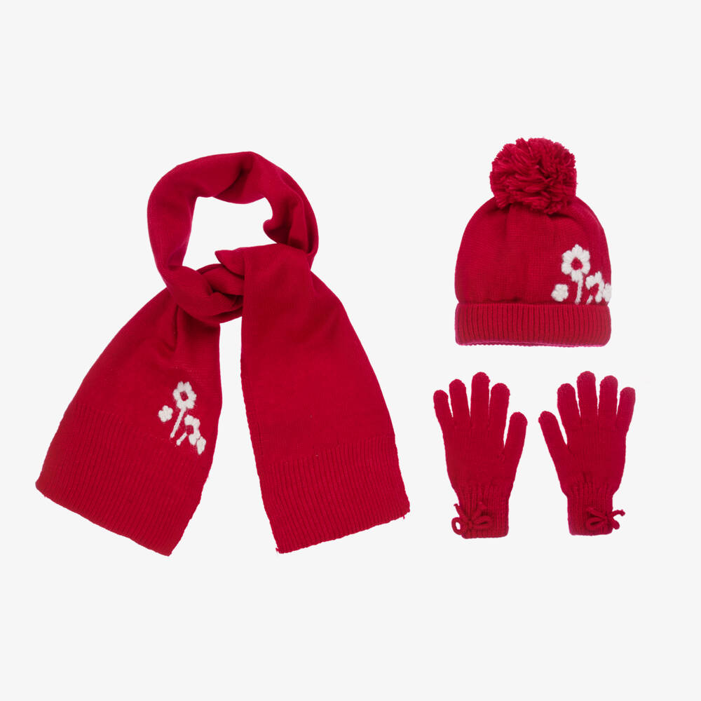 Mayoral-Girls Scarlet Floral Knit Set | Childrensalon Outlet