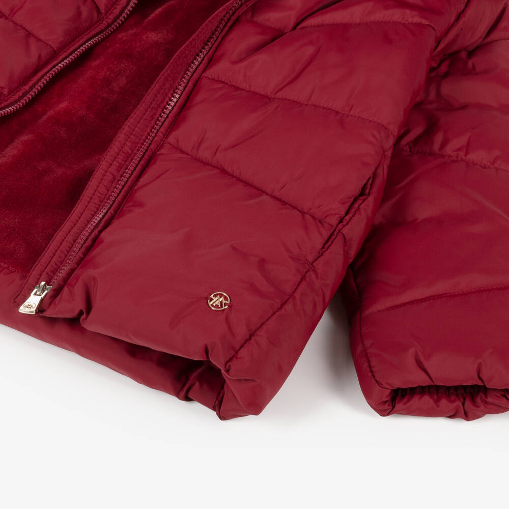 Mayoral-Girls Scarlet Hooded Puffer Jacket | Childrensalon Outlet