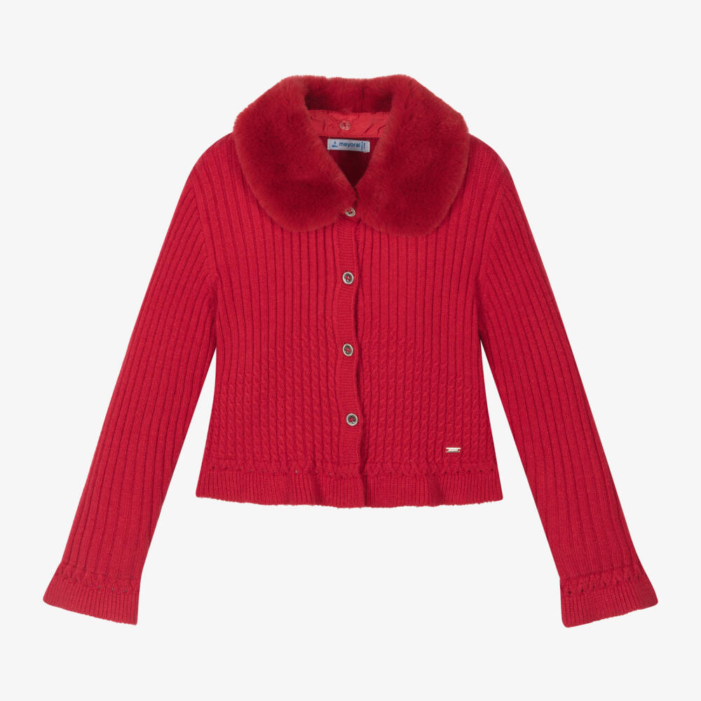 Mayoral-Girls Scarlet Knit Cardigan | Childrensalon Outlet