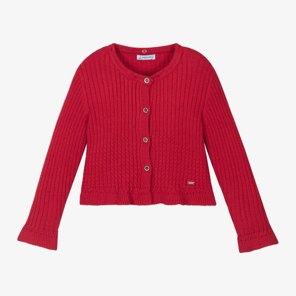 Mayoral-Girls Scarlet Knit Cardigan | Childrensalon Outlet