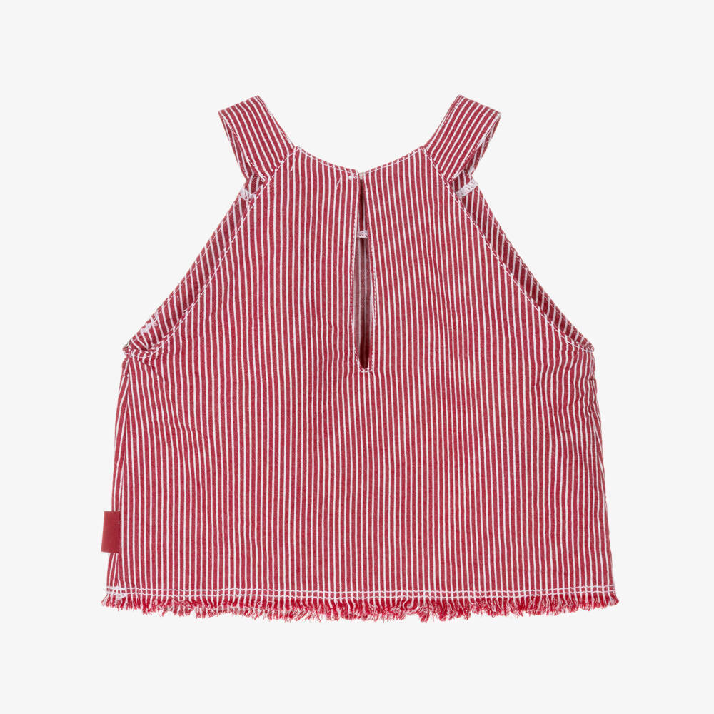 Mayoral-Girls' Scarlet Striped Halter Top | Childrensalon Outlet