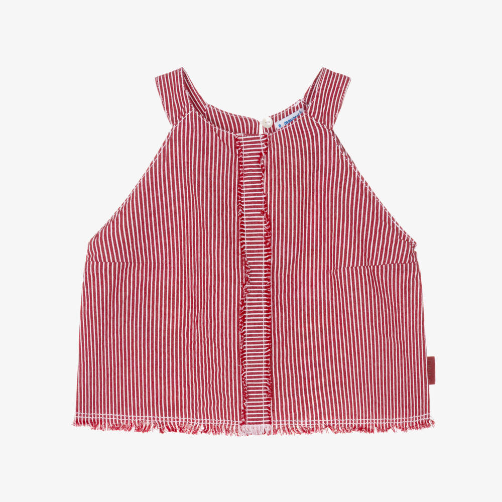 Mayoral-Girls' Scarlet Striped Halter Top | Childrensalon Outlet