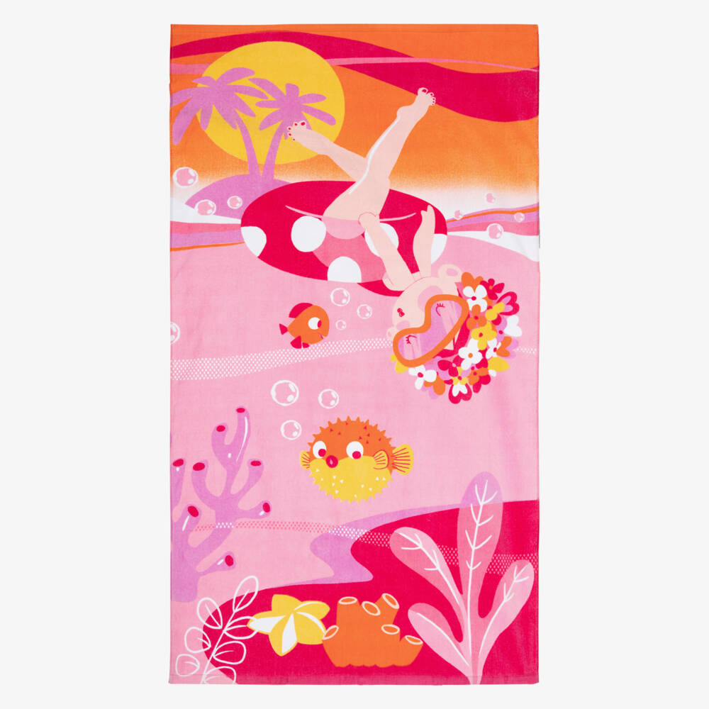 Mayoral-Girls Sea Adventure Pink Towel | Childrensalon Outlet