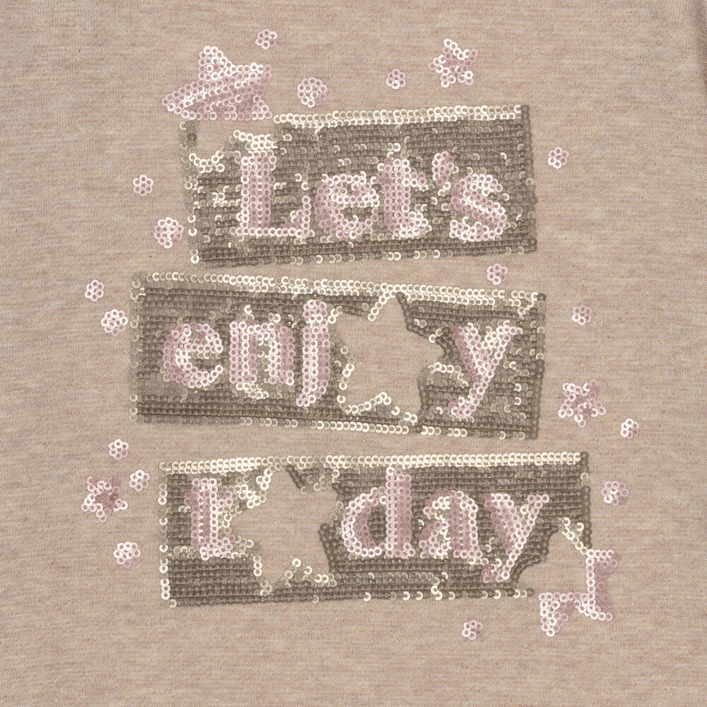 Mayoral-Бежевый топ с розовыми легинсами для девочек | Childrensalon Outlet