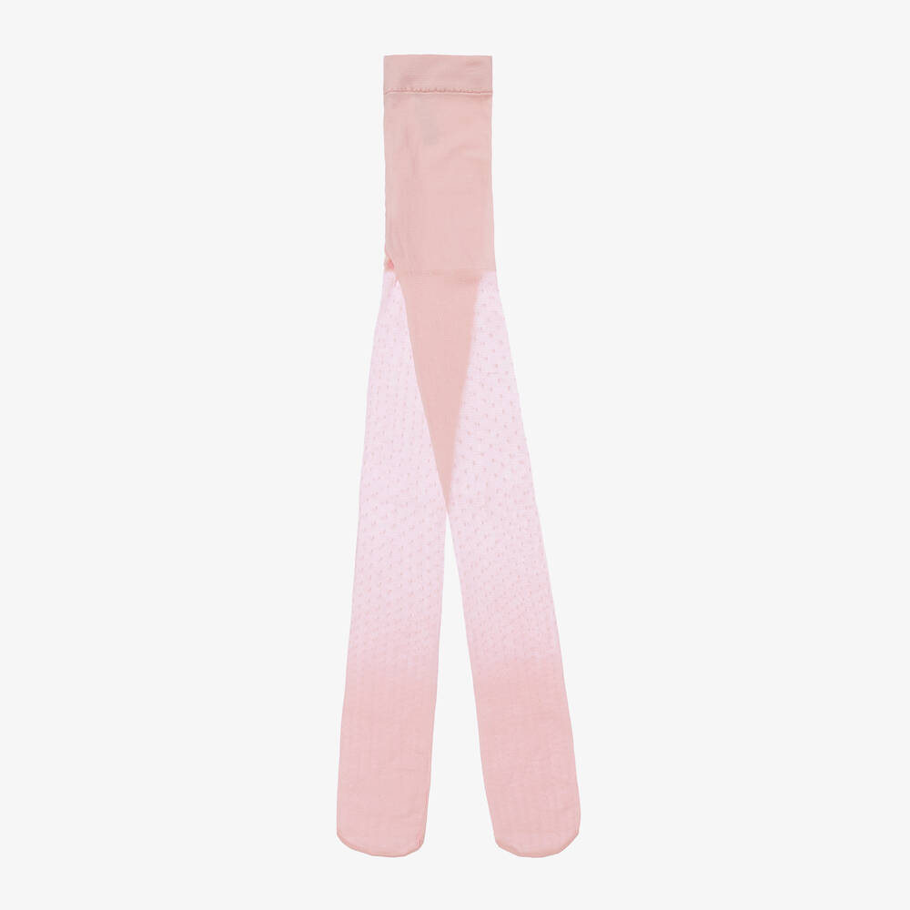 Mayoral-Girls Sheer Pink Dot Tights | Childrensalon Outlet