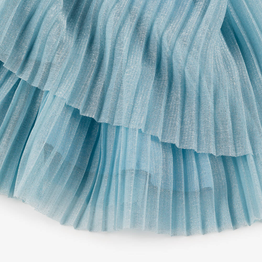 Mayoral-Блестящее синее платье с рюшами для девочек | Childrensalon Outlet