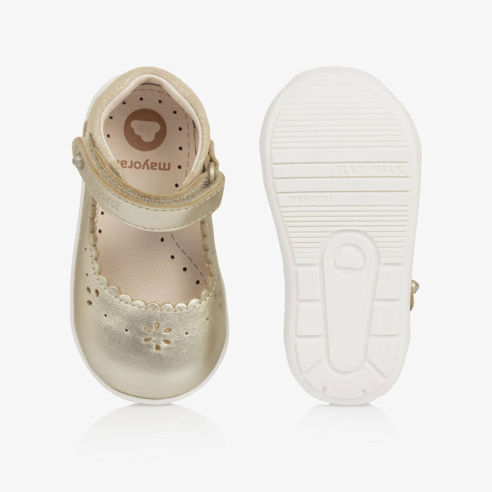 مايورال-أحذية مشي ذهبية لامعة للبنات | Childrensalon Outlet