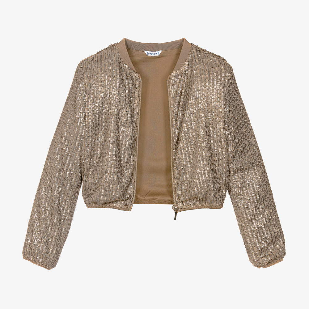 Mayoral-توب بسحاب بترتر لون ذهبي للبنات | Childrensalon Outlet