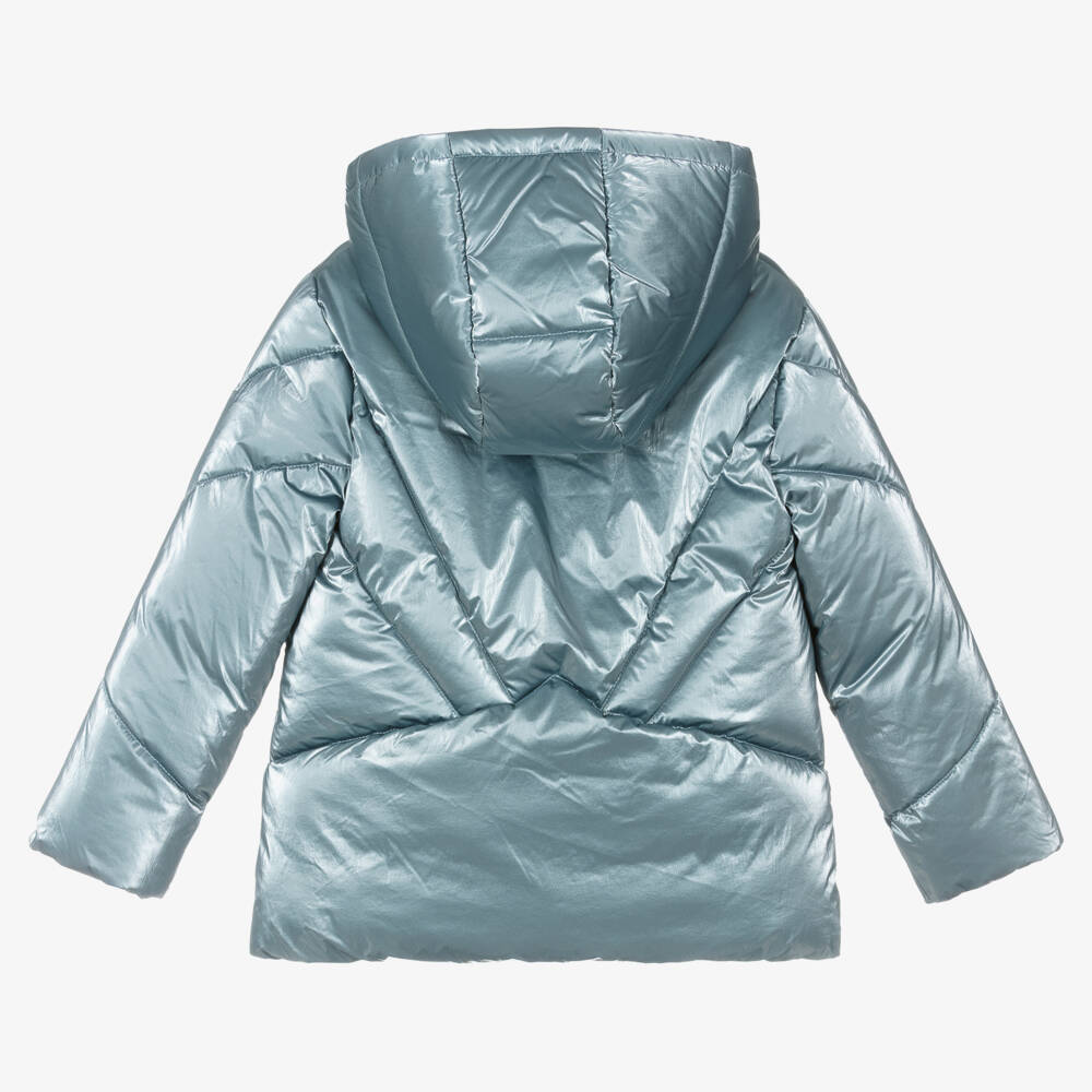 Mayoral-Girls Shimmering Hooded Puffer Coat | Childrensalon Outlet