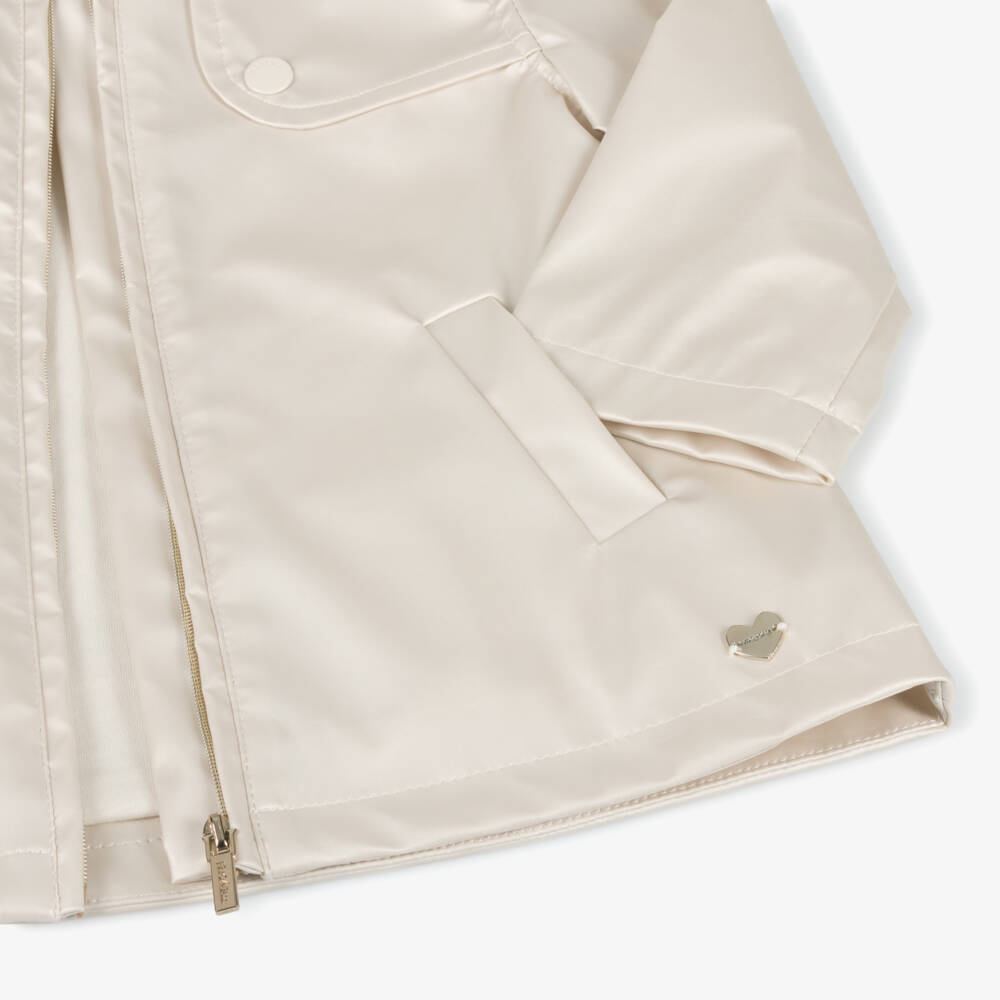 Mayoral-Girls Shimmering Ivory Rain Protector | Childrensalon Outlet