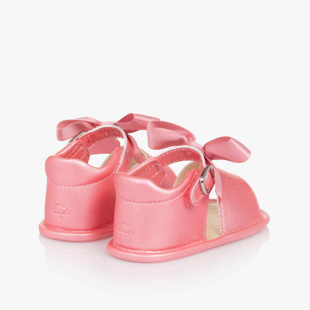 Mayoral Newborn-Girls Shimmering Pink Bow Sandals | Childrensalon Outlet