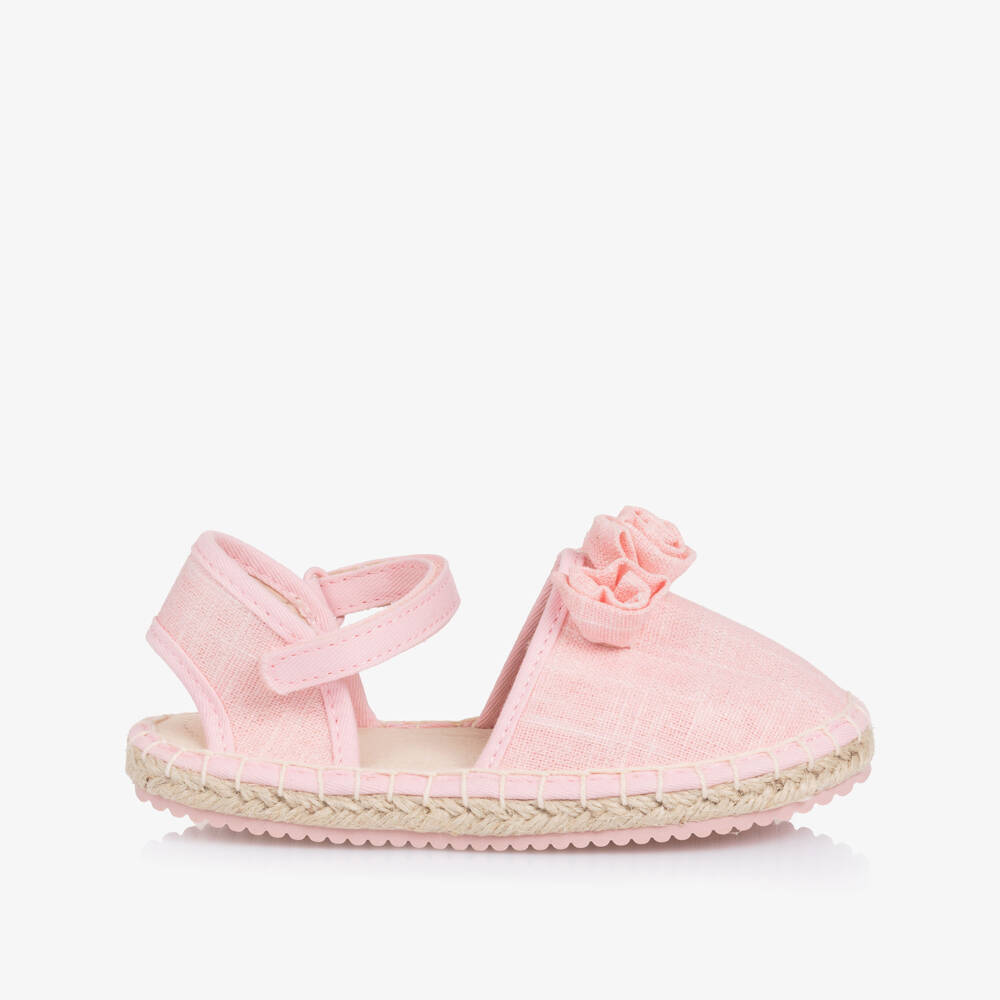 Mayoral-Girls Shimmering Pink Flower Espadrilles | Childrensalon Outlet