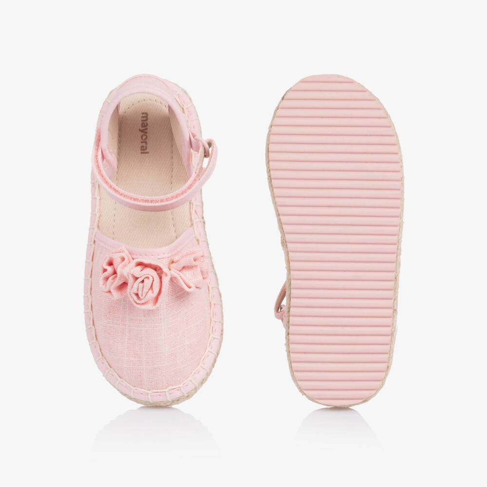 Mayoral-Girls Shimmering Pink Flower Espadrilles | Childrensalon Outlet