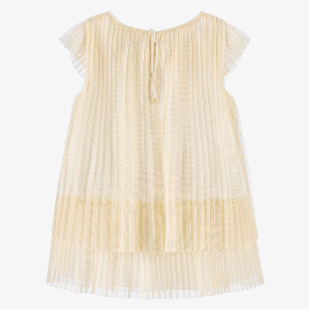 Mayoral-فستان تول لامع مطوي للبنات | Childrensalon Outlet