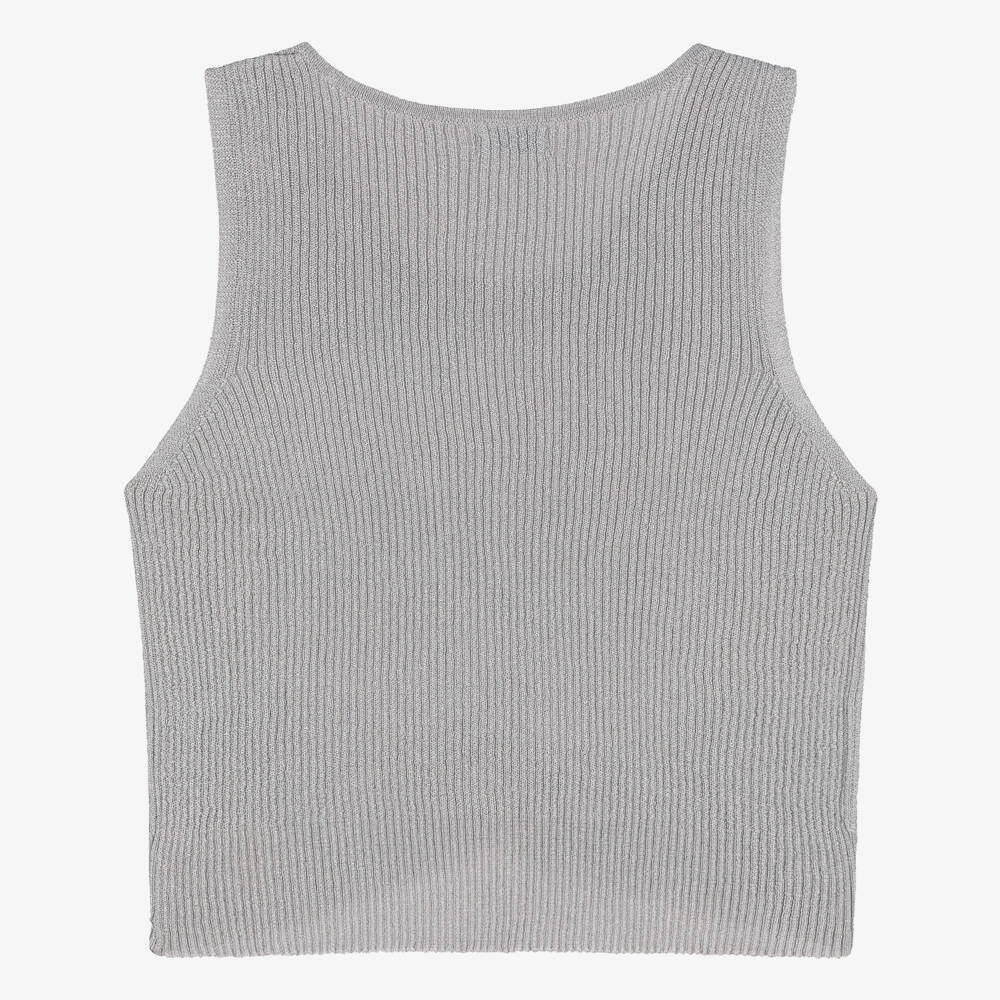 Mayoral-توب فضي لامع بدون أكمام للبنات | Childrensalon Outlet